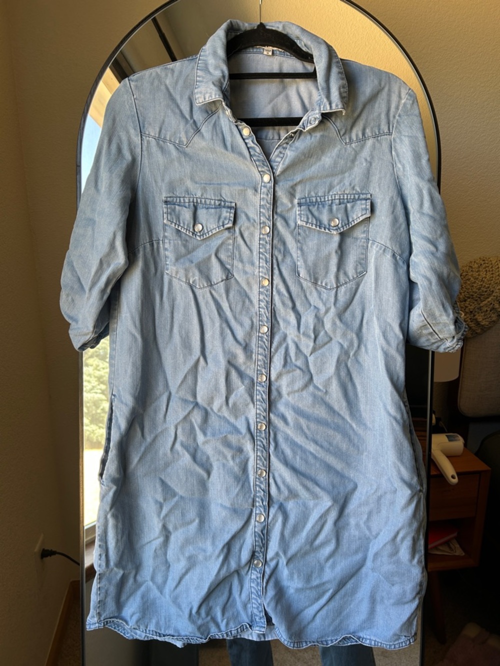 Kut from the Kloth Light Blue Denim Shirt Dress